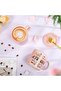 Cup with Lid from Albes, Ceramic, 400 Ml, Pink, Includes Spoon with Marble Pattern, Un - 4
