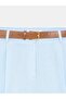 72764 100% Linen Belted Shorts-Blue - 8