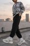 Men's Winter Fleece-Lined Comfortable Cut Sweatpants with Elastic Cuffs - 2