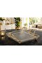 Square Glass Presentation Decorative Serving Tray with Gold Detailing on the Feet and Handles