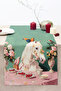 Flower Detailed Illustration with Horse Head and Bird Figures 40X140 cm Digital Printed Decorative Table Runner - 3