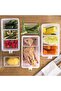 2 Pack Clear Plastic Divided Veggie Storage Containers with Lids and Handles for Fridge Storage Orga - 4