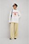 White Aperol Printed Long Sleeve T-Shirt Suitable for Hijab - 2
