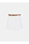 72764 100% Linen Belted Shorts-White - 5