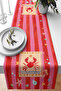 40X140Cm Digital Printed Runner Table Decoration with Crab Figures, Starfish and Seashell Detailed Stripes