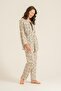 Women's Modal 3-Piece Patterned Pajama Set, Combed Cotton Modal Pajama Set, 50% Cotton 50% Modal - 5