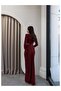Waist-Shaped Padded Long-Sleeved Dress - 5