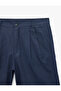 Pleated Classic Bermuda Chino Shorts with Buttoned Pockets - 5