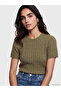 Ozmarka New Season Khaki Hair Braid Patterned Women's Knitwear Sweater - 2