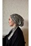 Khaki Leaf Pattern Bamboo Scarf Bonnet - 2