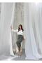 Women's Khaki Crepe Double Button High Waist Carrot Pants Frv0224 - 3