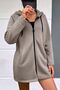 Hooded Zippered Long Thick Oversize Knitted Cardigan Sweatshirt