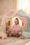 Girls-Boys Striped Heart Polka Dot Patterned Cotton Pajama Set with Eye Patch 3-Piece Set Ak2610 - 3