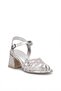 Elit Mst784C Women's Stoned Classic Heeled Shoes Silver - 3