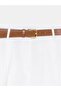 72764 100% Linen Belted Shorts-White - 7