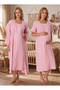 Powder Muslin Fabric Soft Textured Cotton Maternity Dressing Gown with Nursing Features Nightgown-Dressing Gown Set of 2 - 7
