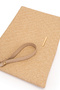 Wrist Strap Metal Detailed Clutch Women's Bag Madame Straw Beige - 3