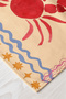Red Crab Figured Sea-Themed Wave and Star Patterned 40X140Cm Digital Printed Runner Table Decoration - 4