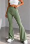 High Waist Spanish Leggings with Stretch and Gathering Effect Ty3434 - 3