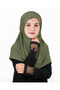 Girls Hijab for Kids – Modest Islamic Headscarf for Muslim Girls, Full-Coverage Pull-On Kids Hijab with Sparkling Embellished Front
