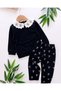 Baby Girl Seasonal Bow Printed Baby Collar 9-12-18-24 Months Slim Fit 2-Piece Baby Set - 3