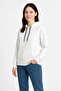 Three Thread Hooded Kangaroo Pocket Sweatshirt Hoodie - White - 3