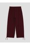 Vizyon New Season Burgundy Wide Leg Women's Trousers with Elastic Waist - 6