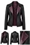 Liora Black Burgundy Women's Double-Sided Genuine Leather Blazer Jacket - 6