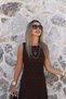 Coffee-Colored Crew Neck Lined Lace Dress - 3