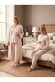 New Season Light Beige Muslin Fabric Double-Breasted Breastfeeding Compatible Design Long Sleeve 100% Cotton Maternity Pajama Set - 8