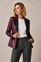 Liora Black Burgundy Women's Double-Sided Genuine Leather Blazer Jacket - 3