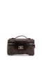 Lock Detailed Box Form Women's Crossbody Bag Lulu Suede Brown