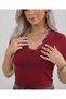 Women's V-Neck Short Sleeve Body Viscosse Lace Embroidered Body T-Shirt 4-Piece Deal Pack - 2