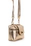 Lock Detailed Box Shape Faux Leather Women's Crossbody Bag Lulu Gold Patent Leather - 3