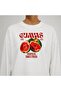 White Fig Print Long Sleeve T-Shirt Suitable for Hijab