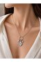 Silver Color Paperclip Chain Clover Model Women's Necklace - 2