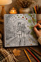 Autumn Adult Coloring Book - 35 Sheets 35 Images - Spiral Bound - 20X20 cm - 3