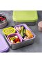 Biola Stainless Steel Snack Box, 3 Silicone Storage Spaces, Bpa Free, Snack Container, Bin - 6
