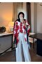 Lumira Patterned Blouse&Poncho Red - 5