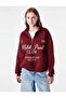 Raised Pattern Comfortable Fit Long Sleeve Pocketed Half Zipper Printed Sweatshirt - 2