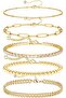 Bracelet Sets for Women - 3 Styles Dainty Layered Chain Bracelets