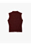 Napoleon Closure Buttoned High Collar Sleeveless Lace Blouse - 2