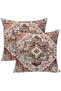 غطاء وسادة بوهو مربع (عبوتان، 45 × 45 سم)، الكتان وجيد التهوية، اغطية وسائد مزخرفة للاريكة وغرفة الم