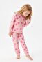 Girls' Long Sleeve Pajama Set 100% Cotton Pink Strawberry Pattern Combed Cotton - 3