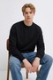 Men's 3 Thread Organic Trend Black Sweatshirt - 2