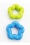 2 Pack Puppy Dog Teething Toy Tartar Cleaner Ring 7 cm Green-Blue