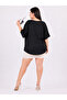 Plus Size Stone Embellished Asymmetrical Cut Graphic Patterned Loose Women's Blouse - 6