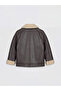 Ozmarka New Season Brown Fur Collared Girls' Slim Coat - 2