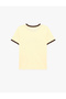 Regular Fit Ribbed Cotton Crew Neck Short Sleeve Printed T-Shirt - 6