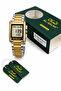 AL-SALAH Rectangular Digital Wristwatch – LCD Day & Date Display, Water Resistant, Gold & Silver Two-Tone Metal Bracelet - 5